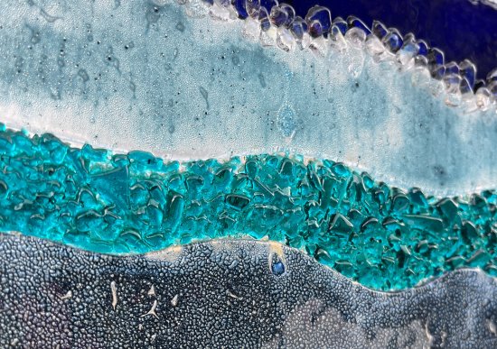 New - Beneath the Waves fused glass art for your garden