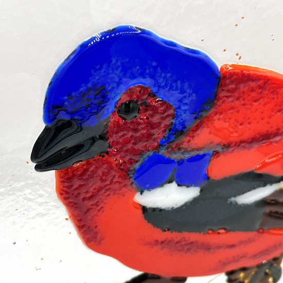Jenny's latest British Birds Fused Glass Art - Bluetit from Vitreus Art