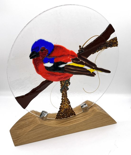 Jenny's latest British Birds Fused Glass Art - Bluetit from Vitreus Art