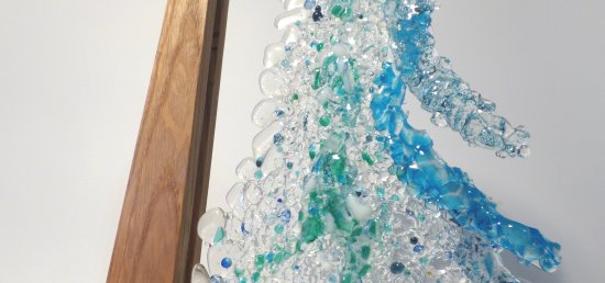 Falling Water close up - fused glass on sale at Vitreus Art gallery and glass studio