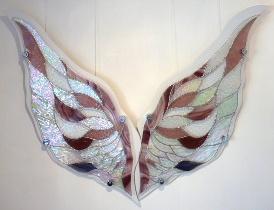 Stained glass art mounted on a board ready for wall hanging