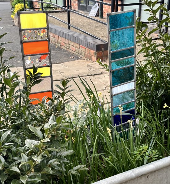 Garden Stained Glass panels by Vitreus Art