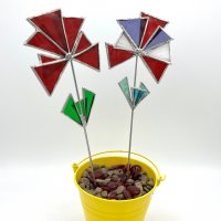 Coipper Foiled Funky Glass Flowers - CLick to View