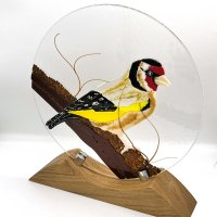 Goldfinch Briish Birds Fused Glass Art - click to view