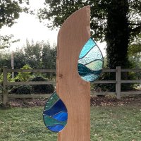 Jupiter - wood and glass garden art - Click to view