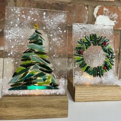 Lantern made by Abby on a Vitreus Art glass fusing workshop