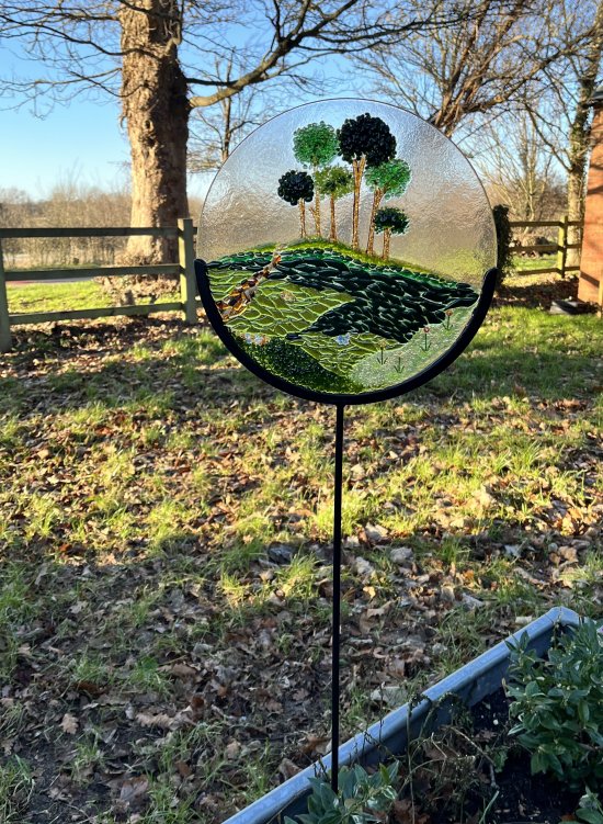 New - Nearly There Trees fused glass art for your garden