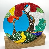 Not The Yellow Brick Road fused glass art by VitreusArt - Click to View