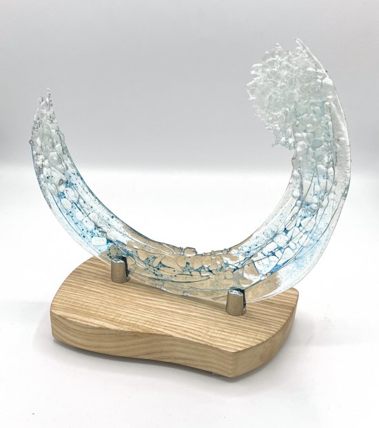 Original sea themed fused glass art by Mike Caddy of Vitreus Art, on show at the gallery near Towcester and Milton Keynes in Northants