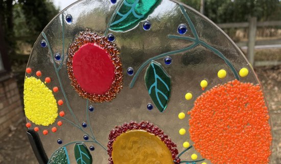 New - Pop Of Colour fused glass art for your garden