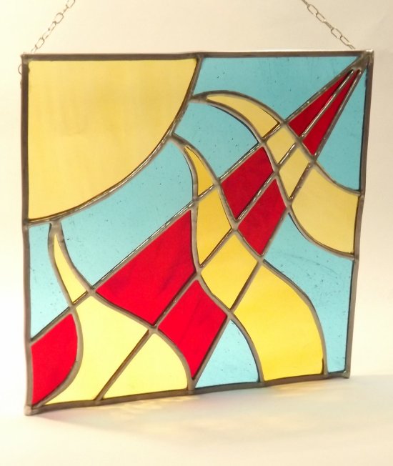 Solar Flare window hanging stained glass art
