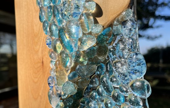 Jupiter - new stained glass and wood garden sculpture by Vitreus Art